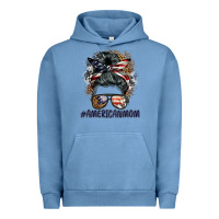 Pigment Pebble Blue americanmom messy bun Urban Hoodie - BarkalooDesign