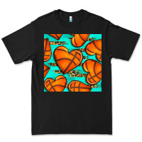 Black basketball hearts with leopard seamless pattern Premium Tee - BundleAndBundleShop