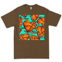 Cacao basketball hearts with leopard seamless pattern Premium Tee - BundleAndBundleShop