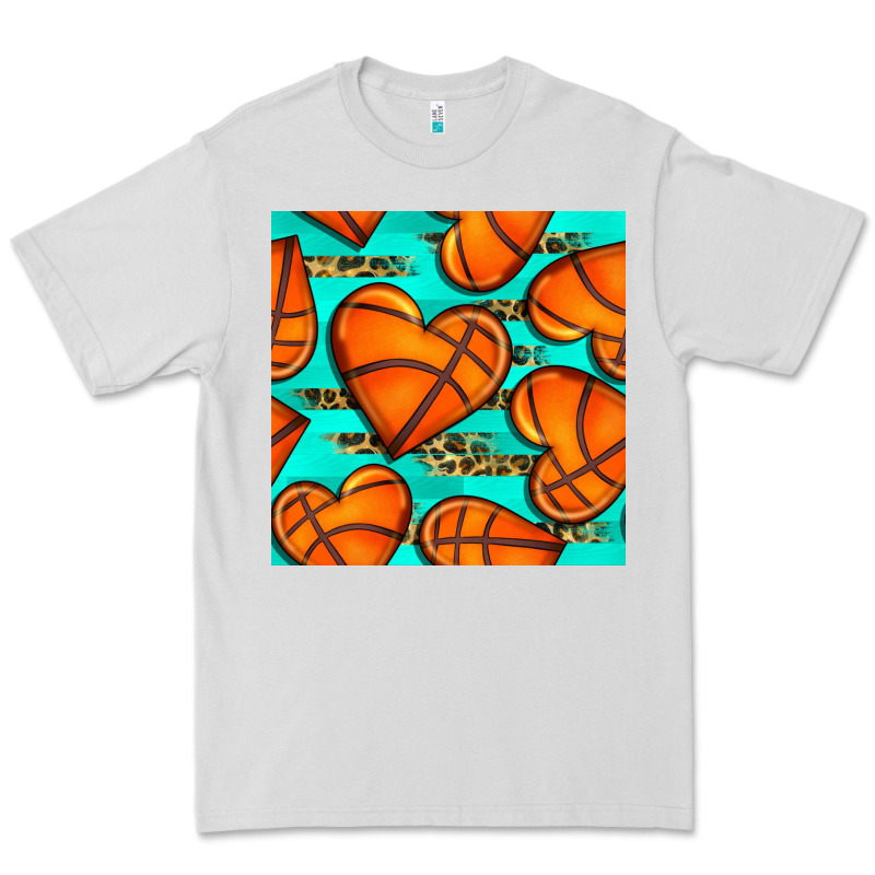 Basketball Hearts With Leopard Seamless Pattern Premium Tee by BundleAndBundleShop | Teevron