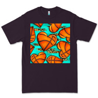 Plum basketball hearts with leopard seamless pattern Premium Tee - BundleAndBundleShop
