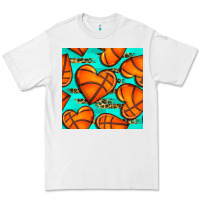 White basketball hearts with leopard seamless pattern Premium Tee - BundleAndBundleShop
