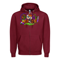 Burgundy one spooky nurse Zipper Hoodie - BundleAndBundleShop