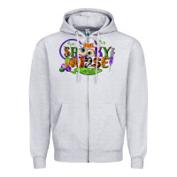 Heather Grey one spooky nurse Zipper Hoodie - BundleAndBundleShop