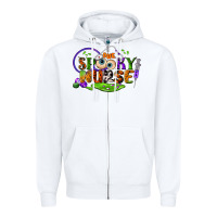 White one spooky nurse Zipper Hoodie - BundleAndBundleShop