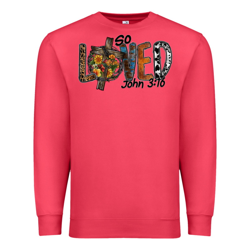 So Loved Jhon 3.16 Premium Sweatshirt by SublimationCraftShop | Teevron
