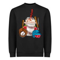 Black Baseball Frappe Coffee Heavyweight Sweatshirt - FaDigitalArtStudio