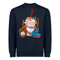 Navy Baseball Frappe Coffee Heavyweight Sweatshirt - FaDigitalArtStudio