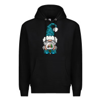 Black winter gnome with snow globe Premium Hoodie - BundleAndBundleShop