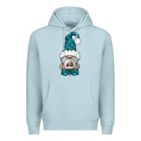 Blue Mist winter gnome with snow globe Premium Hoodie - BundleAndBundleShop
