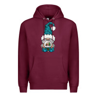 Burgundy winter gnome with snow globe Premium Hoodie - BundleAndBundleShop