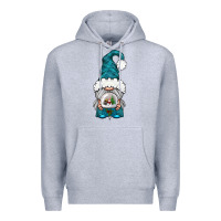 Heather Grey winter gnome with snow globe Premium Hoodie - BundleAndBundleShop