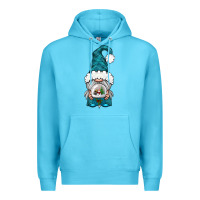 Ocean Blue winter gnome with snow globe Premium Hoodie - BundleAndBundleShop