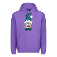 Purple winter gnome with snow globe Premium Hoodie - BundleAndBundleShop