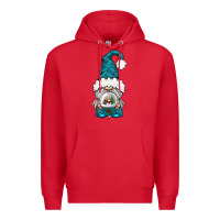 Red winter gnome with snow globe Premium Hoodie - BundleAndBundleShop