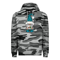 Slate Camo winter gnome with snow globe Premium Hoodie - BundleAndBundleShop