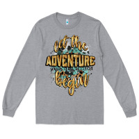 Heather Grey let the adventure begin 2024 Long Sleeve Tee - CowGirlArtShop