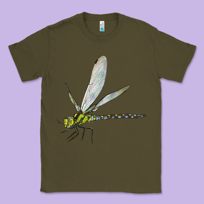 Blue And Yellow Dragonfly Classic Tee Designed By Lillyallendesigns