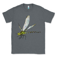Charcoal Heather Blue And Yellow Dragonfly Classic Tee - LillyAllenDesigns