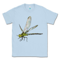 Dusty Blue Blue And Yellow Dragonfly Classic Tee - LillyAllenDesigns