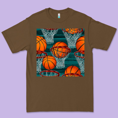 Basketball Hoop Seamless Pattern Premium Tee Designed By Bundleandbundleshop