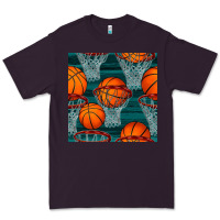 Plum basketball hoop seamless pattern Premium Tee - BundleAndBundleShop