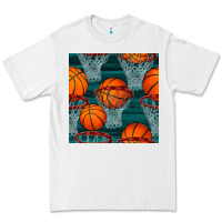 White basketball hoop seamless pattern Premium Tee - BundleAndBundleShop