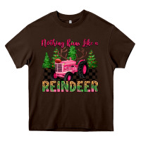 Chocolate Brown nothing runs like a reindeer Heavy Core Tee - MaliasSmallBusiness