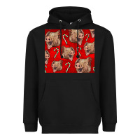 Black Yorkshire Pig And Candy Cane Heavyweight Hoodie - LillyAllenDesigns