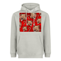 Yorkshire Pig And Candy Cane Heavyweight Hoodie | Teevron