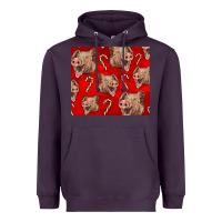 Plum Yorkshire Pig And Candy Cane Heavyweight Hoodie - LillyAllenDesigns