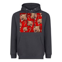 Smoke Yorkshire Pig And Candy Cane Heavyweight Hoodie - LillyAllenDesigns