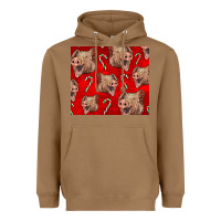 Toasted Coconut Yorkshire Pig And Candy Cane Heavyweight Hoodie - LillyAllenDesigns