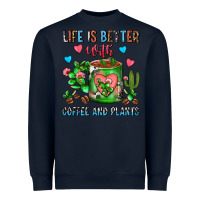 Navy Life Is Better With Coffee And Plants Cactus Coffe Heavyweight Sweatshirt - FaDigitalArtStudio