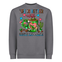 Storm Life Is Better With Coffee And Plants Cactus Coffe Heavyweight Sweatshirt - FaDigitalArtStudio