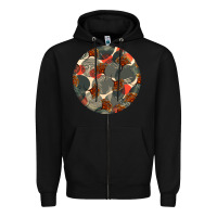 Black african fabric pattern round earrings 5 Zipper Hoodie - BundleAndBundleShop