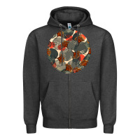 Charcoal Heather african fabric pattern round earrings 5 Zipper Hoodie - BundleAndBundleShop