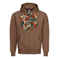 Chestnut african fabric pattern round earrings 5 Zipper Hoodie - BundleAndBundleShop