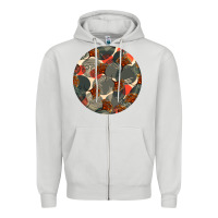 Dove Grey african fabric pattern round earrings 5 Zipper Hoodie - BundleAndBundleShop