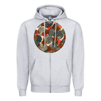 Heather Grey african fabric pattern round earrings 5 Zipper Hoodie - BundleAndBundleShop