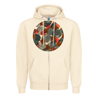 Sandshell african fabric pattern round earrings 5 Zipper Hoodie - BundleAndBundleShop