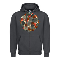 Smoke african fabric pattern round earrings 5 Zipper Hoodie - BundleAndBundleShop