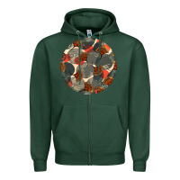 Sports Green african fabric pattern round earrings 5 Zipper Hoodie - BundleAndBundleShop