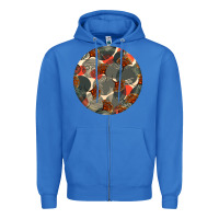 True Royal african fabric pattern round earrings 5 Zipper Hoodie - BundleAndBundleShop