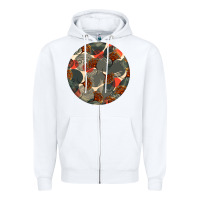 White african fabric pattern round earrings 5 Zipper Hoodie - BundleAndBundleShop