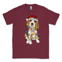 Burgundy christmas beagle Classic Tee - RanaPortraitStore