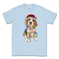 Dusty Blue christmas beagle Classic Tee - RanaPortraitStore