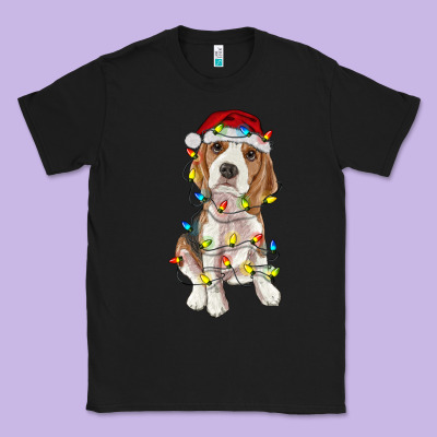 Christmas Beagle Classic Tee Designed By Ranaportraitstore