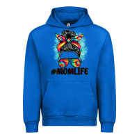 Cobalt tie dye momlife messy bun Urban Hoodie - BarkalooDesign