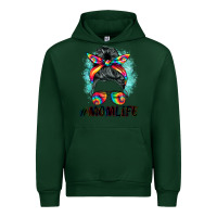 Forest Green tie dye momlife messy bun Urban Hoodie - BarkalooDesign